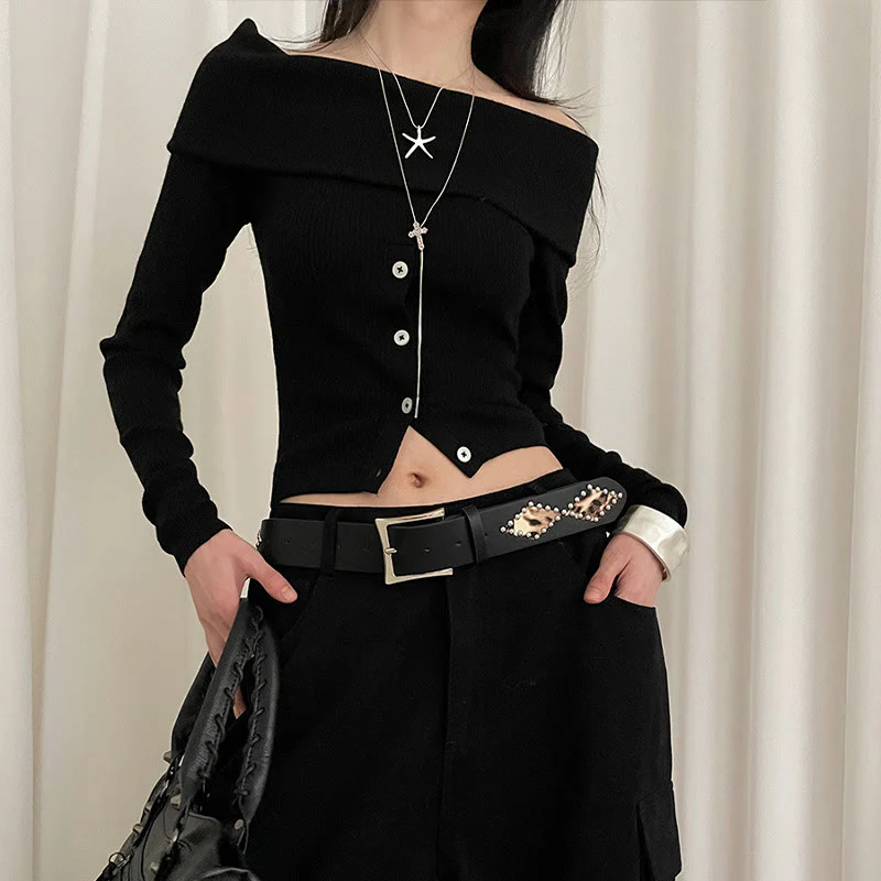 Women's Punk Style Rivet Leopard Decor Leather Belt - Image 4