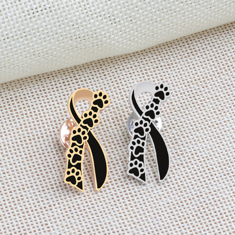 Women's Puppy Pawprint Ribbon Brooch - Image 4