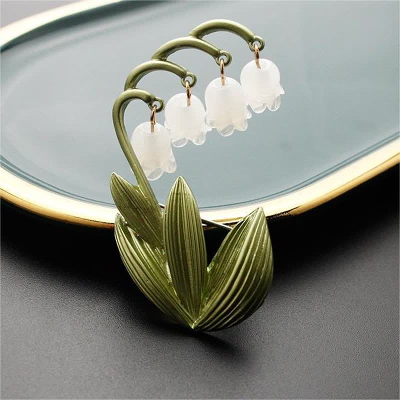 Women's Pure White Lily Of The Valley Brooch - Image 2
