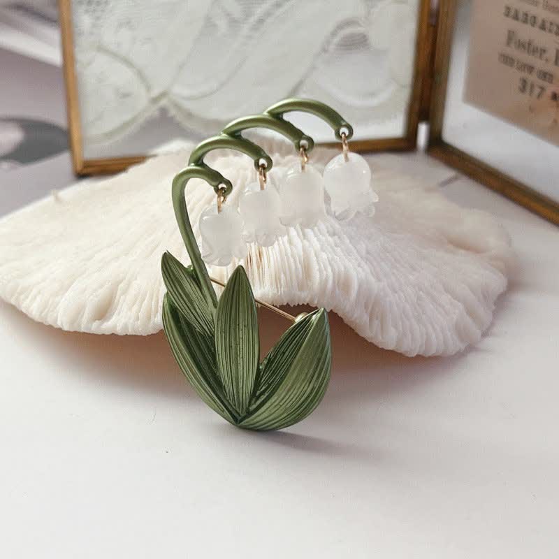 Women's Pure White Lily Of The Valley Brooch - Image 7