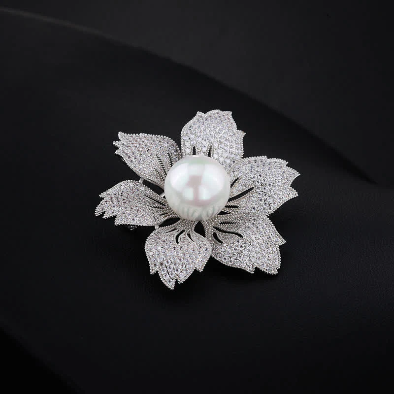 Women's Bright Pearl Luxury Bauhinia Brooch - Image 9