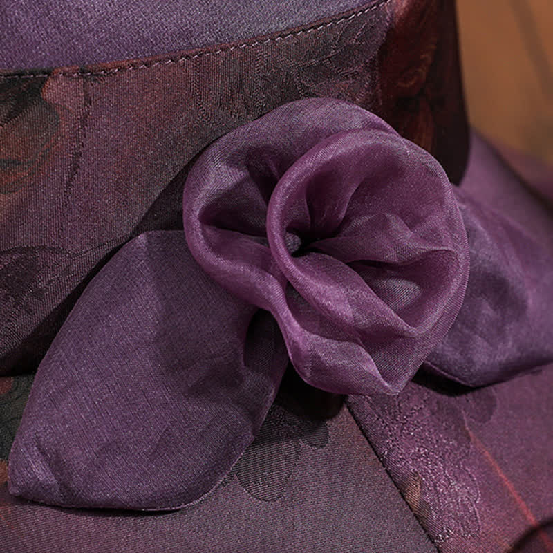 Women's Real Silk Lace Edge Floral Decor Sun Dress Hat - Image 7