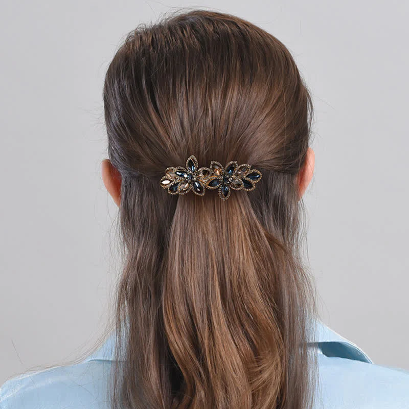 Women's Retro Crystal Flower Spring Hair Clip - Image 2