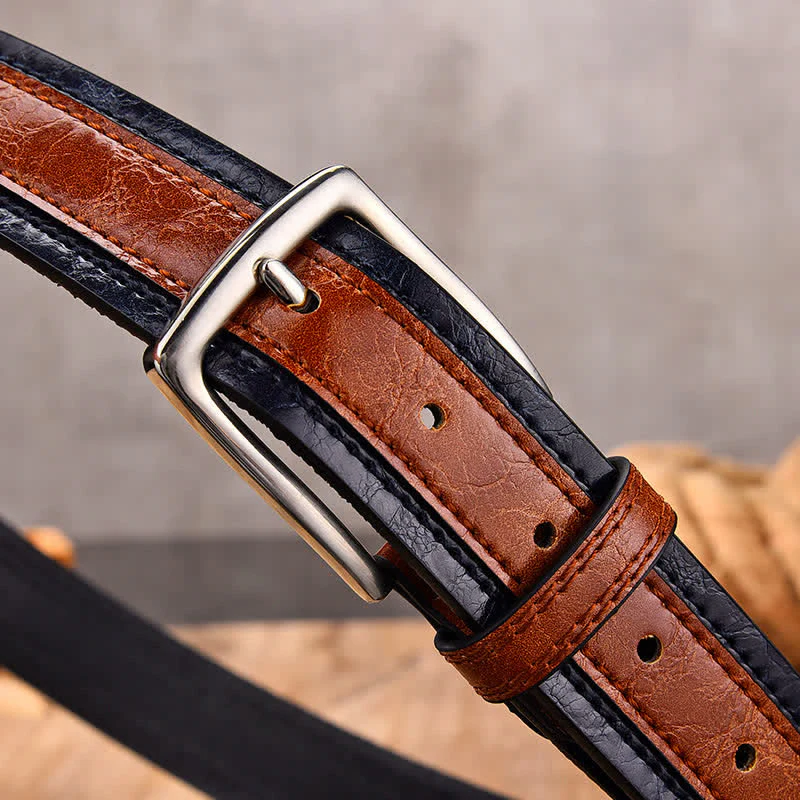 Men's Retro Floral Decorative Leather Belt - Image 2