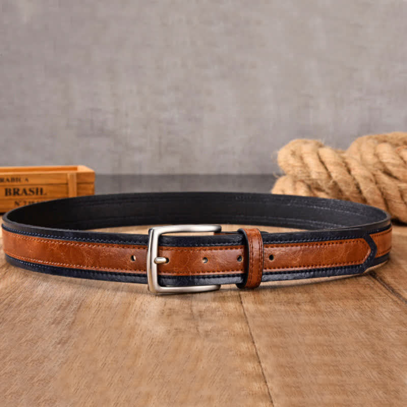 Men's Retro Floral Decorative Leather Belt - Image 5