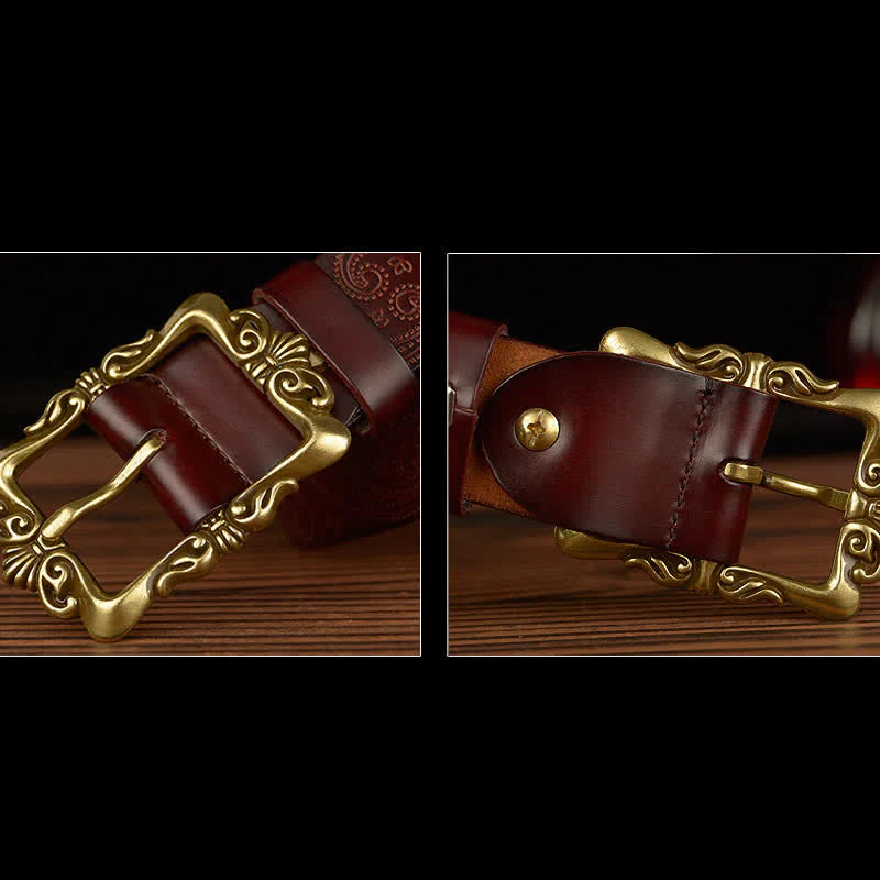 Women's Retro Floral Decorative Leather Belt - Image 7