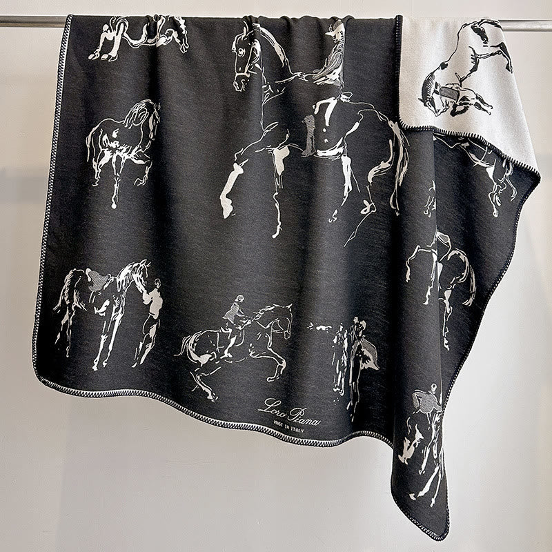 Women's Retro Horse Pattern Shawl Scarf - Image 5