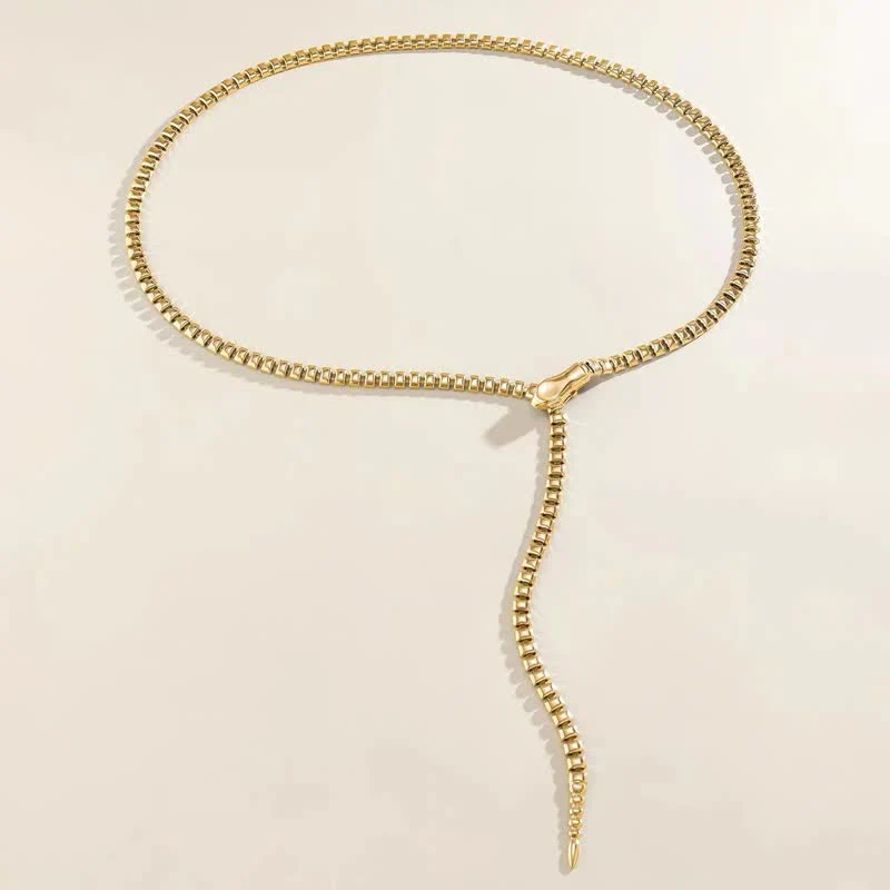 Women's Retro Snake-Shaped Waist Chain Chain Metal Belt - Image 4