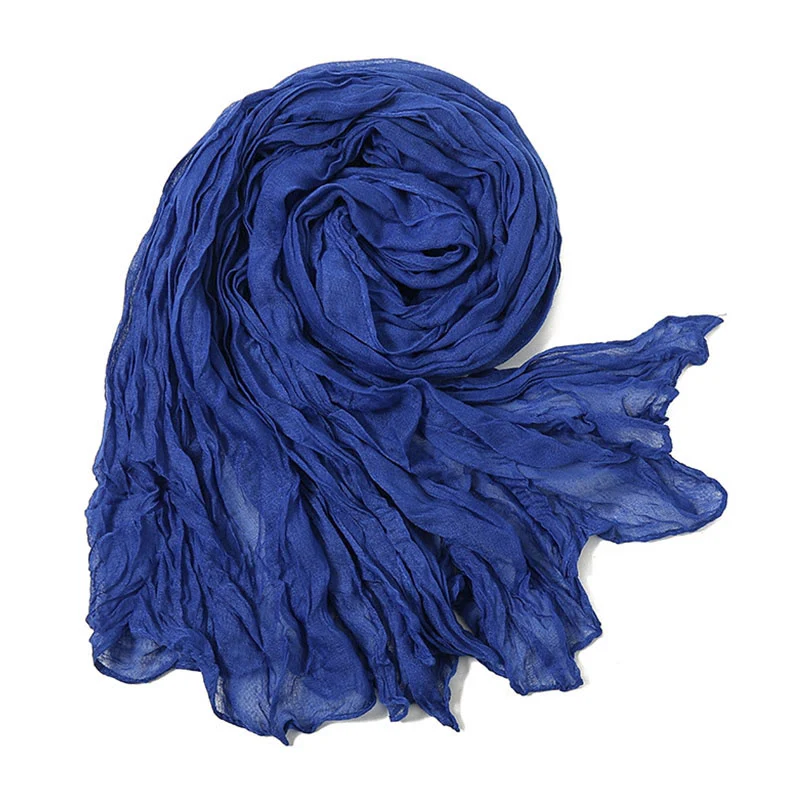 Women's Retro Solid Color Cotton Linen Thin Scarf - Image 11