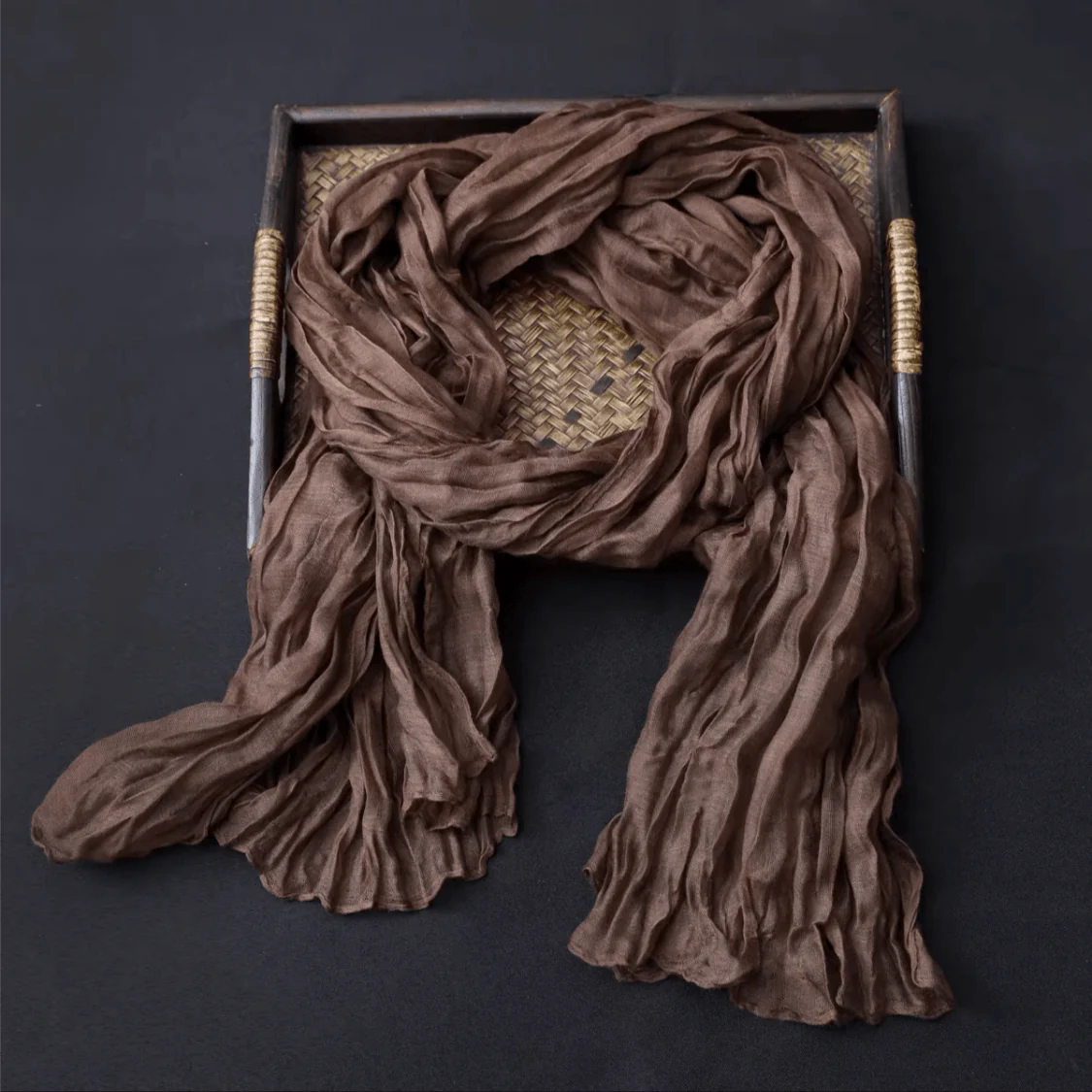 Women's Retro Solid Color Cotton Linen Thin Scarf - Image 6