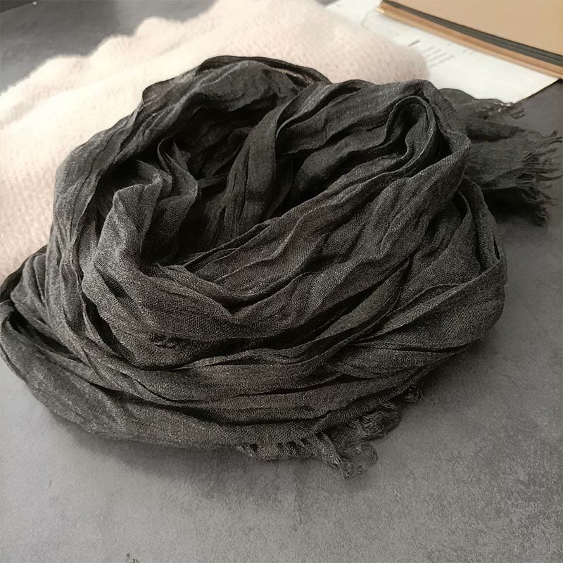Women's Retro Solid Color Lightweight Cotton Linen Thin Scarf - Image 13