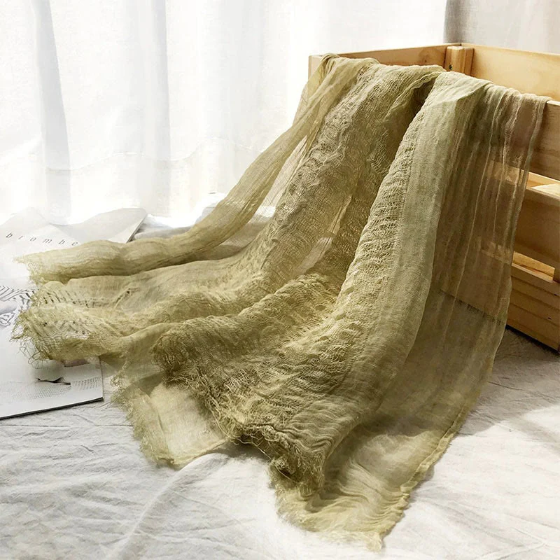 Women's Retro Solid Color Lightweight Shawl Thin Scarf - Image 12