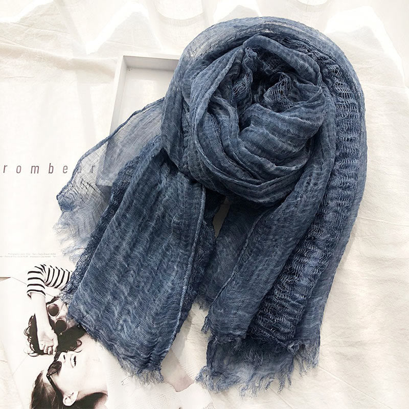 Women's Retro Solid Color Lightweight Shawl Thin Scarf - Image 16