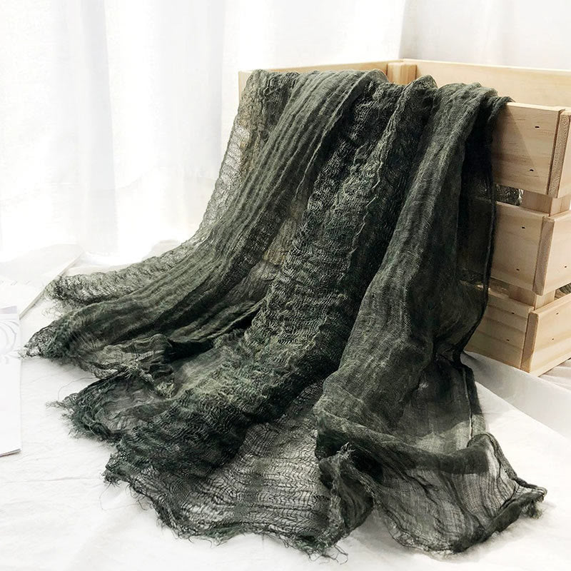 Women's Retro Solid Color Lightweight Shawl Thin Scarf - Image 3