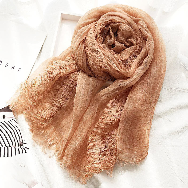 Women's Retro Solid Color Lightweight Shawl Thin Scarf - Image 7