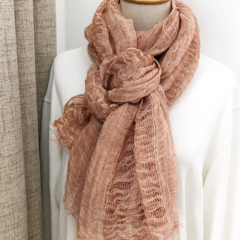 Women's Retro Solid Color Lightweight Shawl Thin Scarf - Image 8