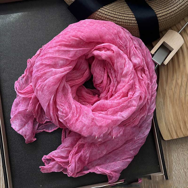 Women's Retro Tie Dye Color Thin Scarf - Image 11