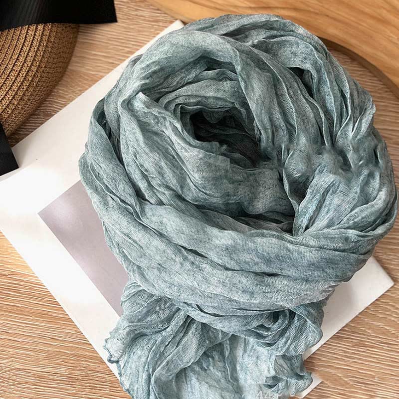 Women's Retro Tie Dye Color Thin Scarf - Image 6