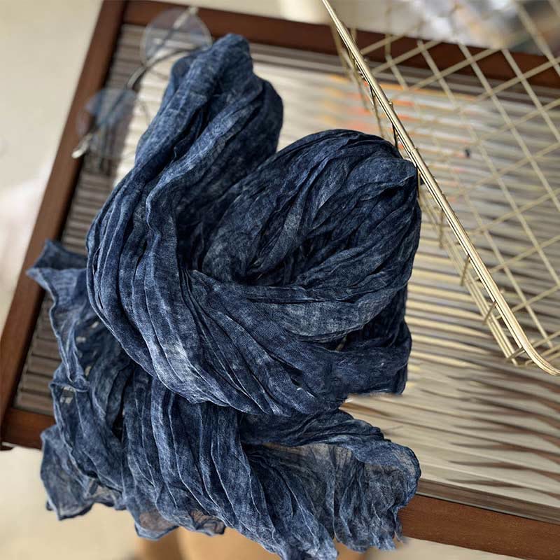 Women's Retro Tie Dye Color Thin Scarf - Image 8