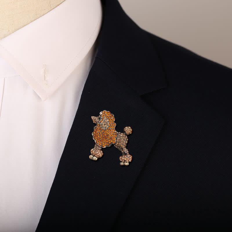 Women's Rhinestone Poodle Dog Brooch - Image 2