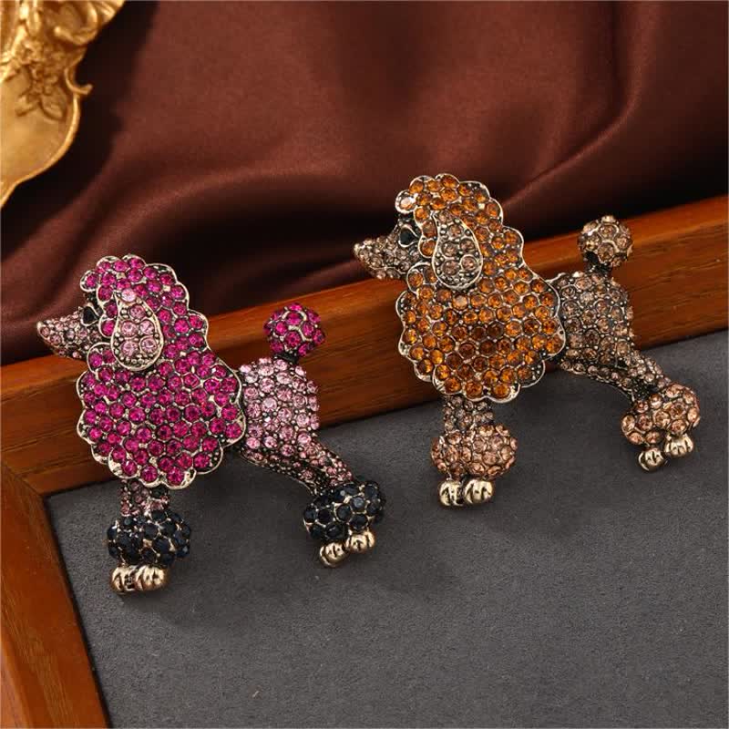 Women's Rhinestone Poodle Dog Brooch - Image 3
