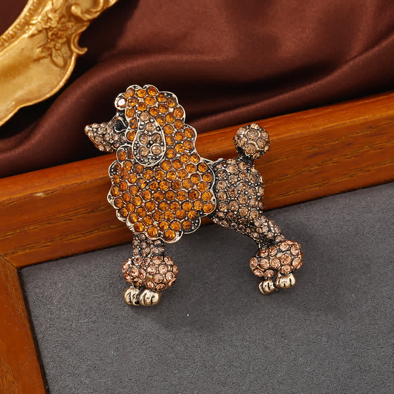 Women's Rhinestone Poodle Dog Brooch - Image 4