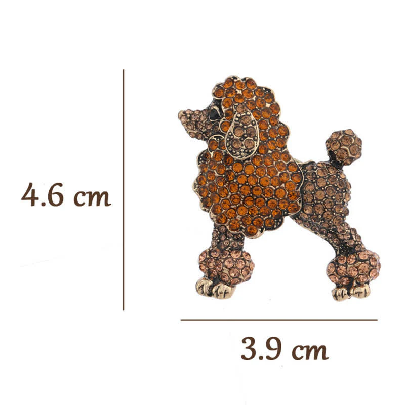 Women's Rhinestone Poodle Dog Brooch - Image 6