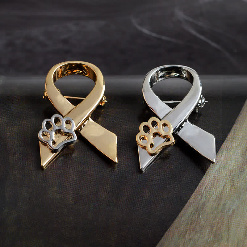 Women's Ribbon Puppy Paw Brooch - Image 2