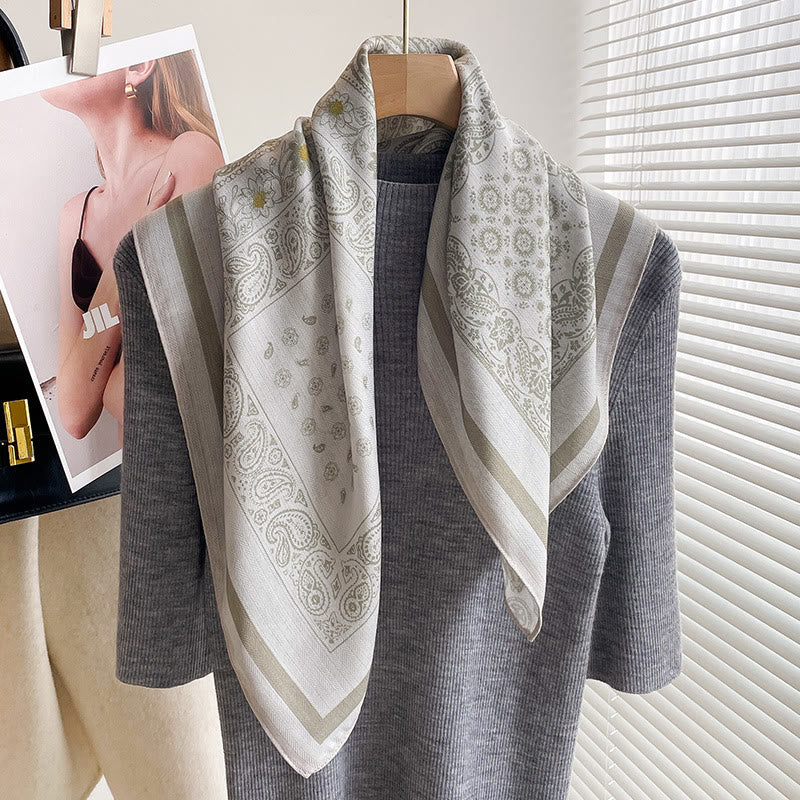 Women's Rich Printed Multi-Style Thin Square Scarf - Image 10