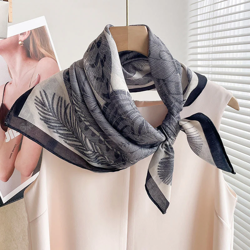 Women's Rich Printed Multi-Style Thin Square Scarf - Image 11
