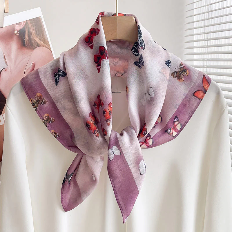 Women's Rich Printed Multi-Style Thin Square Scarf - Image 13