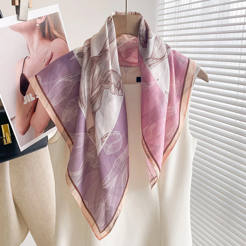 Women's Rich Printed Multi-Style Thin Square Scarf - Image 15