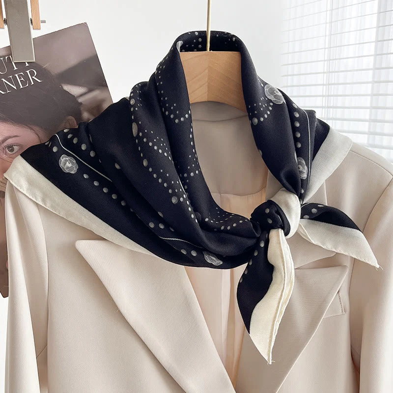 Women's Rich Printed Multi-Style Thin Square Scarf - Image 35