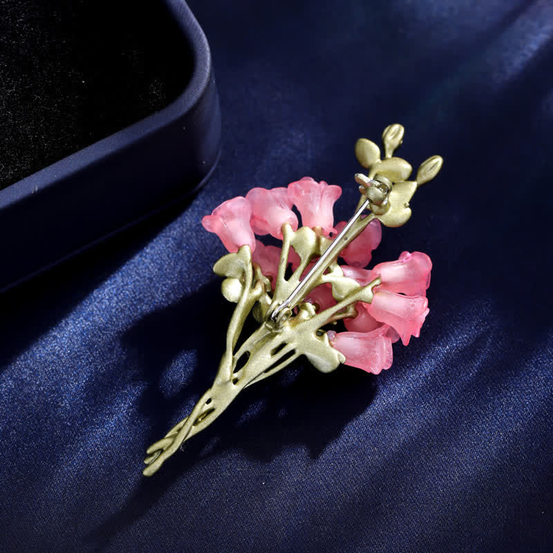 Women's Romantic Pink & Green Rose Bouquet Brooch - Image 3