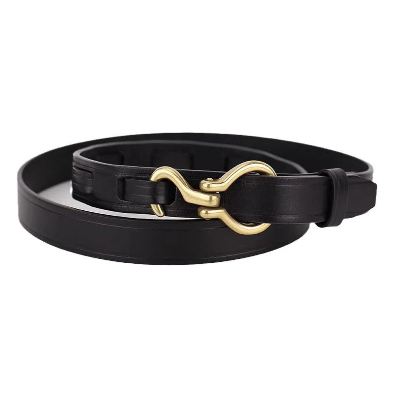Women's Slim And Elegant Golden Pin Buckle Leahter Belt