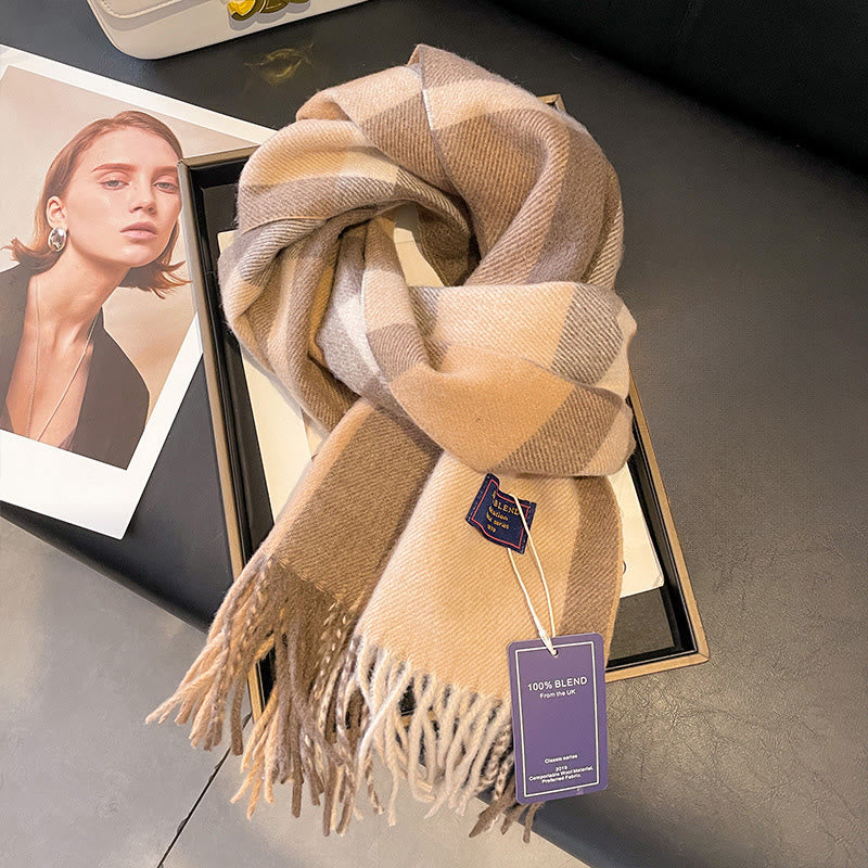 Women's Soft Plush Classic Plaid Cozy Winter Scarf - Image 6