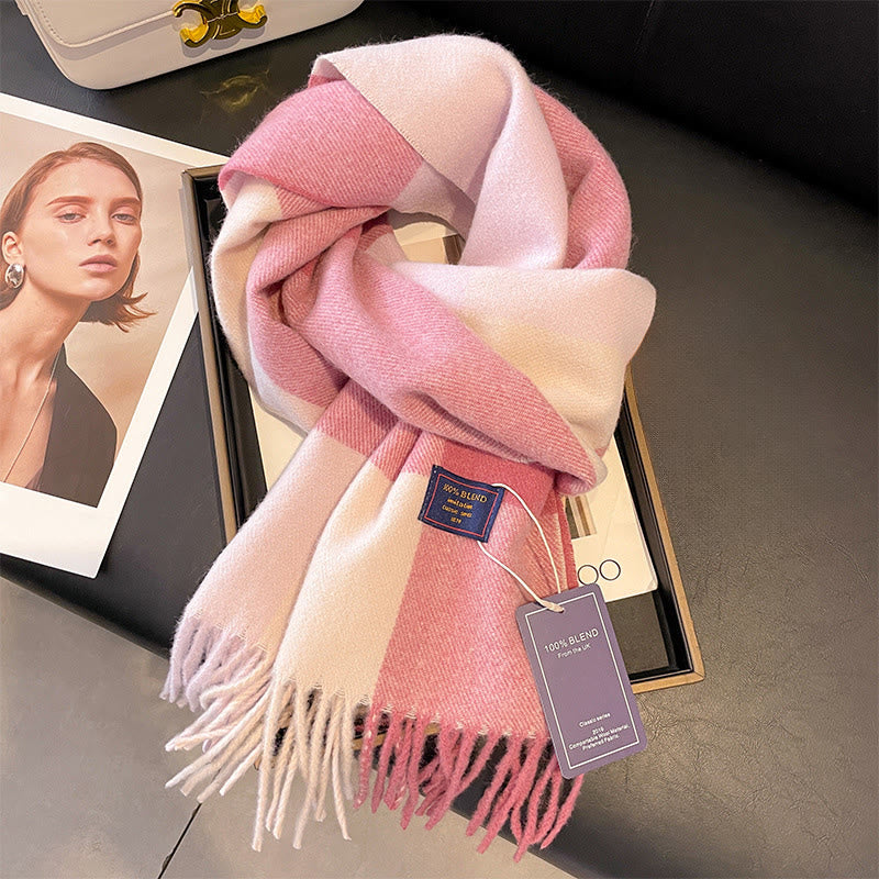 Women's Soft Plush Classic Plaid Cozy Winter Scarf - Image 8
