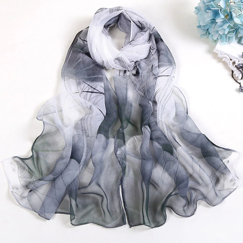 Women's Soft Summer Chiffon Flower Pattern Beach Sunscreen Scarf - Image 6