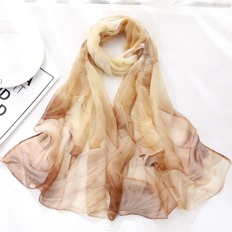 Women's Soft Summer Chiffon Flower Pattern Beach Sunscreen Scarf - Image 7
