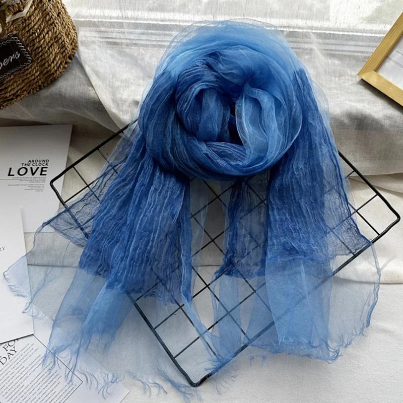 Women's Solid Color Lightweight Sunscreen Shawl Thin Scarf - Image 10