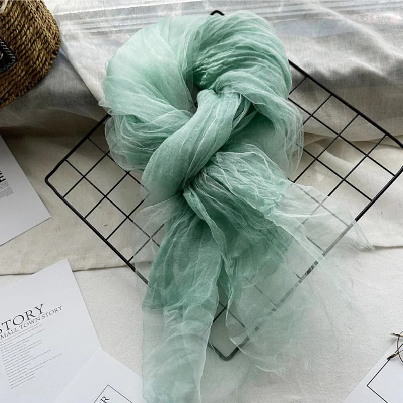 Women's Solid Color Lightweight Sunscreen Shawl Thin Scarf - Image 13