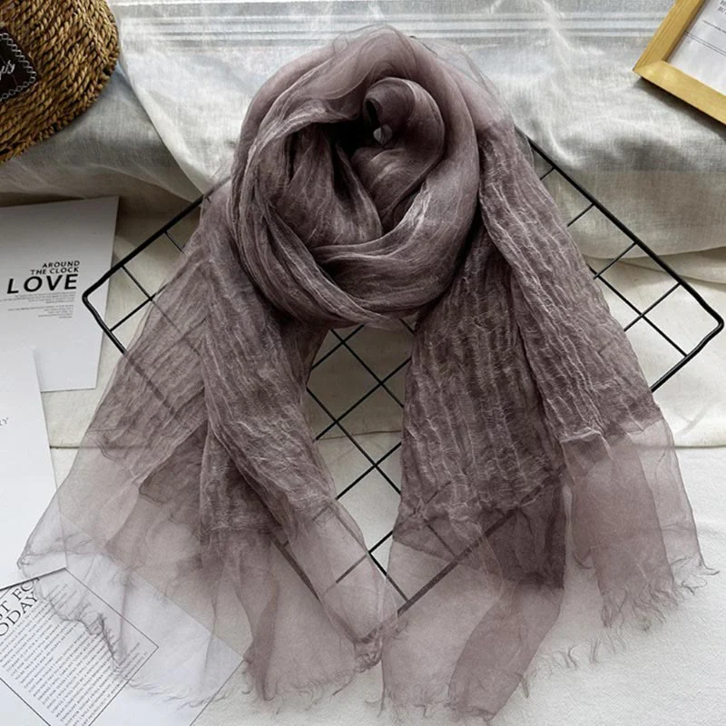 Women's Solid Color Lightweight Sunscreen Shawl Thin Scarf - Image 20