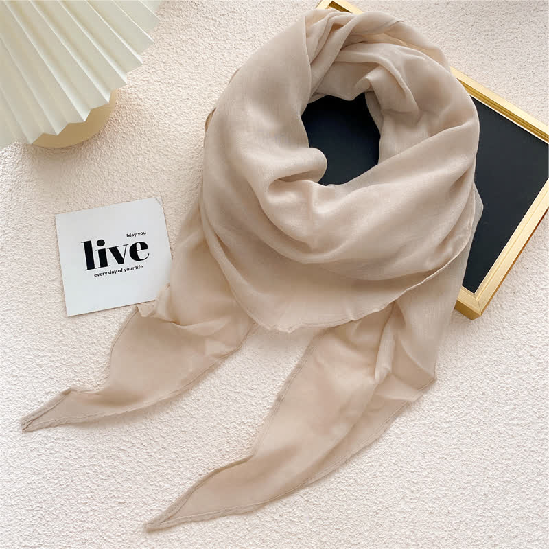 Women's Solid-color Thin Shawl Triangle Scarf - Image 6