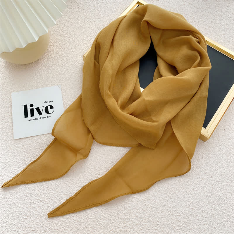 Women's Solid-color Thin Shawl Triangle Scarf - Image 8