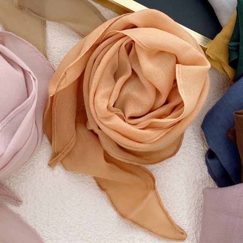 Women's Solid-color Thin Shawl Triangle Scarf - Image 9