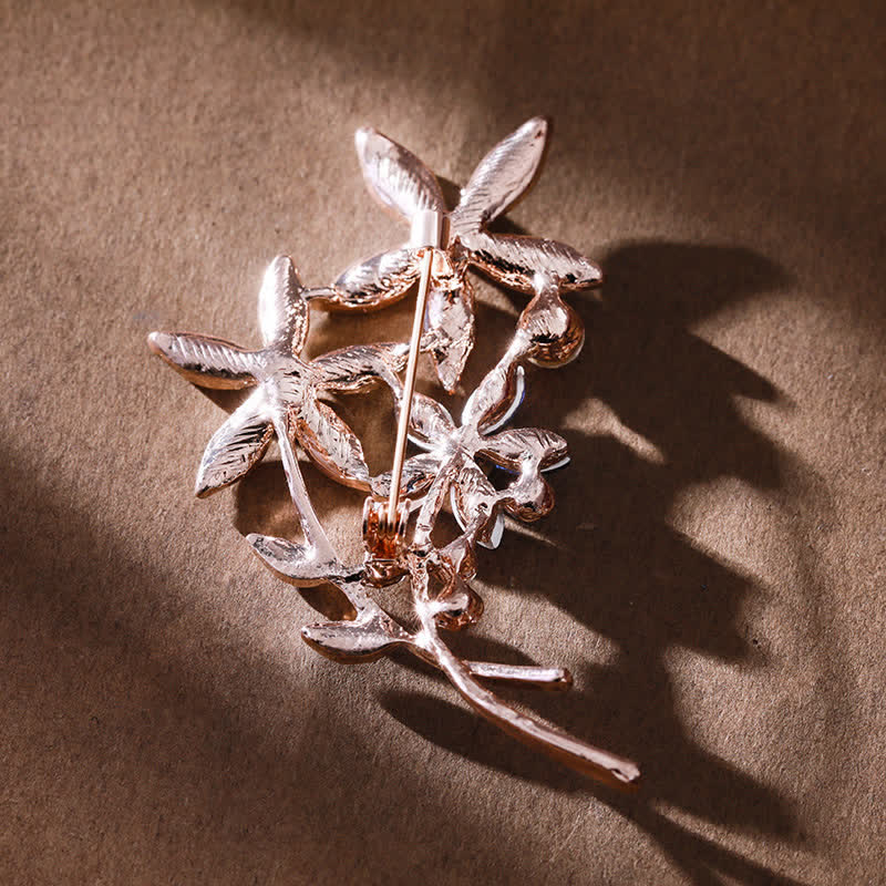 Women's Sparkling Rhinestone Flower Brooch - Image 4