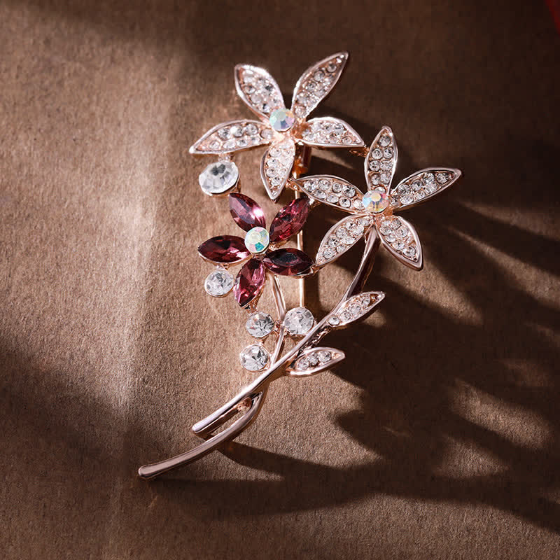 Women's Sparkling Rhinestone Flower Brooch - Image 7