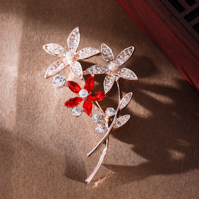 Women's Sparkling Rhinestone Flower Brooch - Image 9