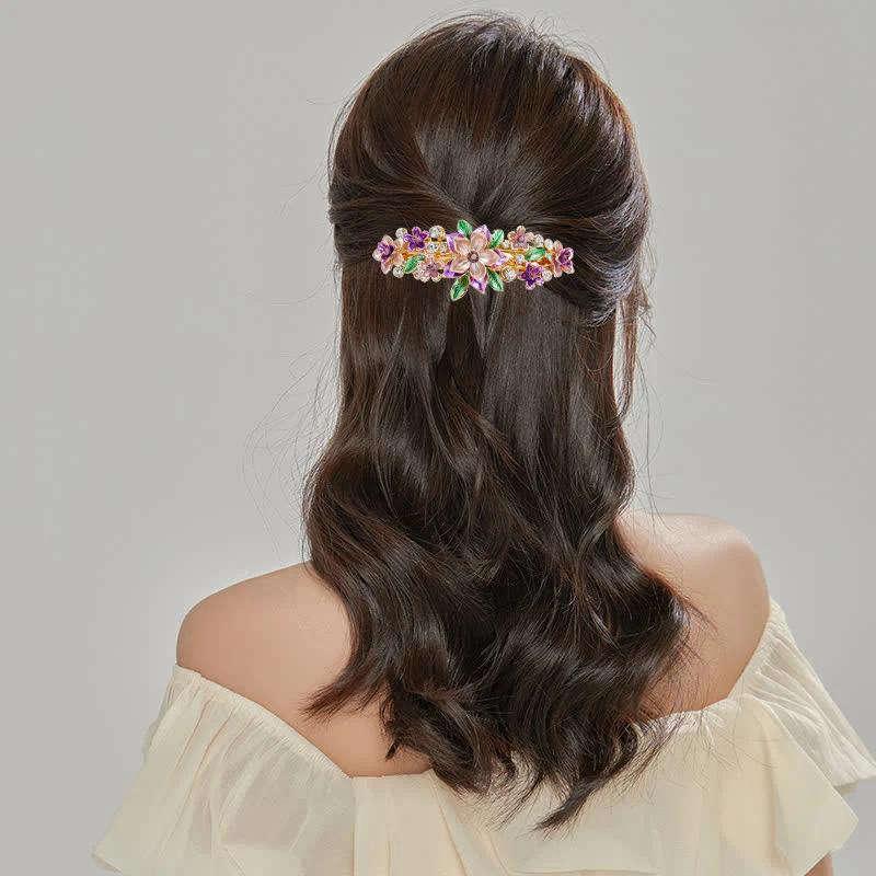 Women's Spring Flower Colorful Enamel Hair Clip - Image 2