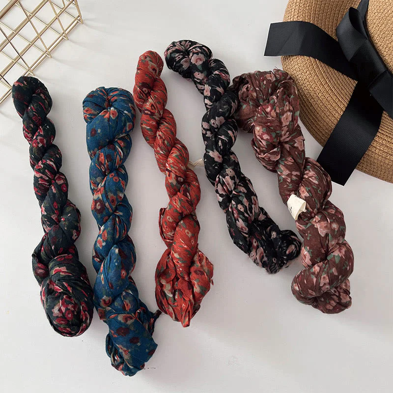 Women's Spring Pleated Floral Pattern Soft Scarf - Image 7
